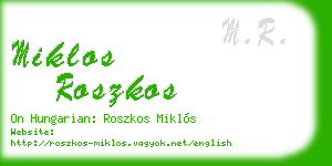 miklos roszkos business card
